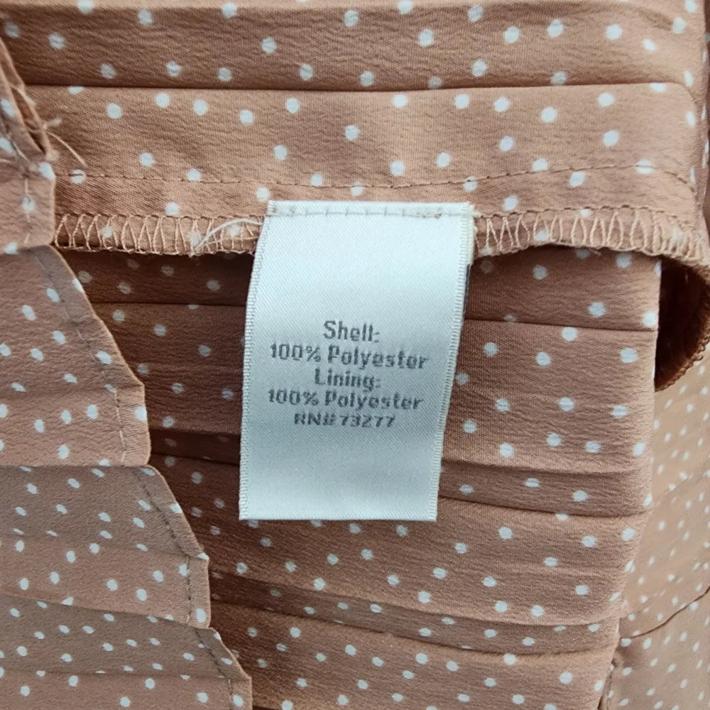 LC Pleated Polka Dot Mini Dress 14 Mauve Beige Lauren Conrad - Picture 6 of 6
